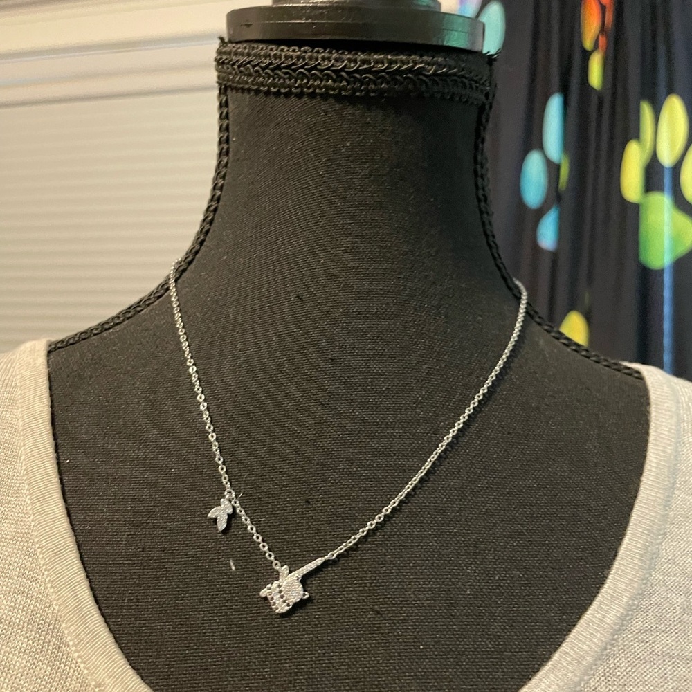 Chic Silver Necklace with Bird Accents - Picture 3 of 5